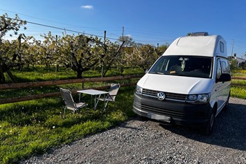 Wohnmobilstellplatz: Zwischen Kirschbäumen und Hopfen
