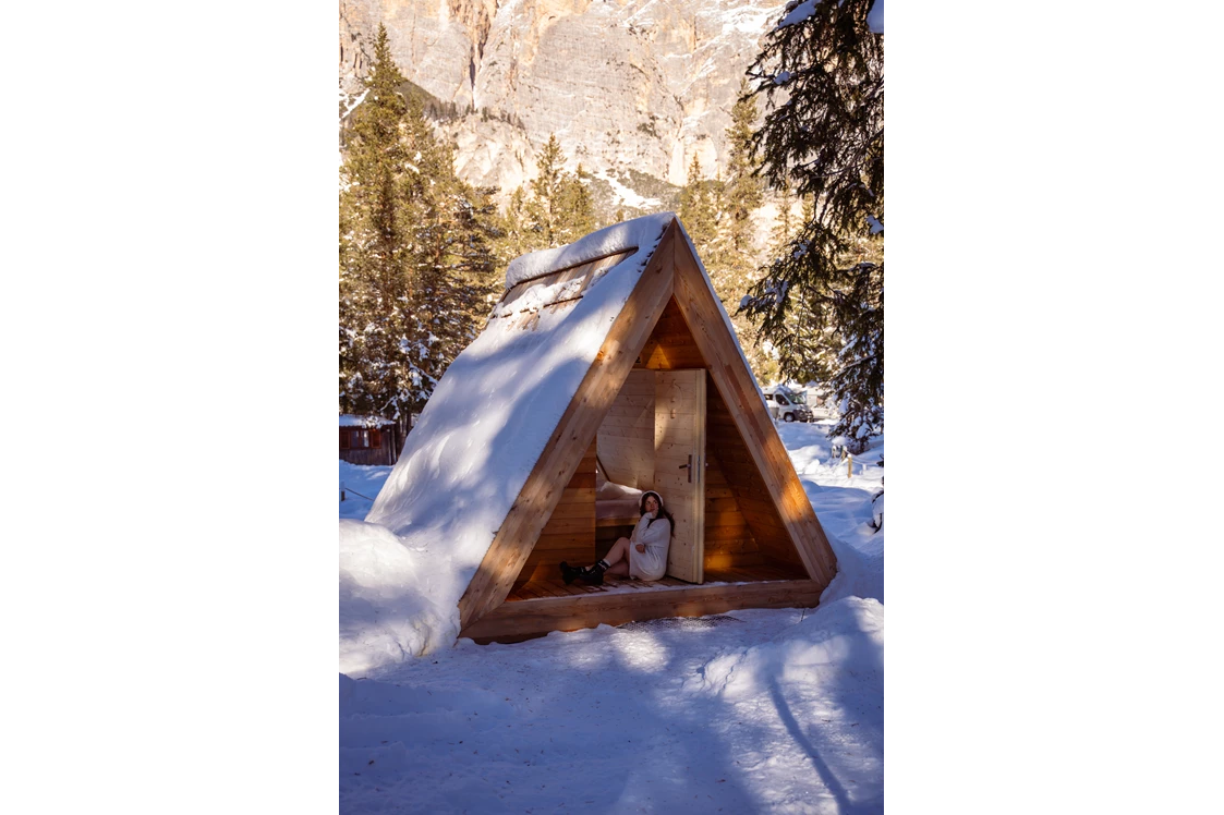 Wohnmobilstellplatz: A-frame cabin - Camping Sass Dlacia