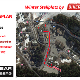Wohnmobilstellplatz: Stellplatz Plan Winter - BikerCamping Flumserberg