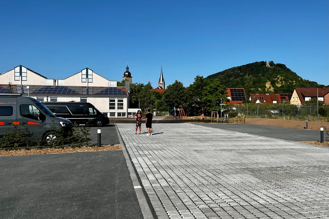 Wohnmobilstellplatz: Blick zum Käppele - Regiostellplatz am Tuchanger in Zeil am Main