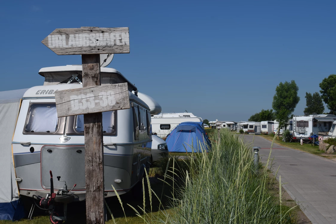 Wohnmobilstellplatz: Plätze direkt hinter'm Deich - Stellplatz Camping Strukkamphuk