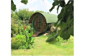 Wohnmobilstellplatz: Wine barrel for rent (double bed inside) - CAMPSITE & Art space Zivotnica, Ort schöner Gedanken (Cyclo camp)