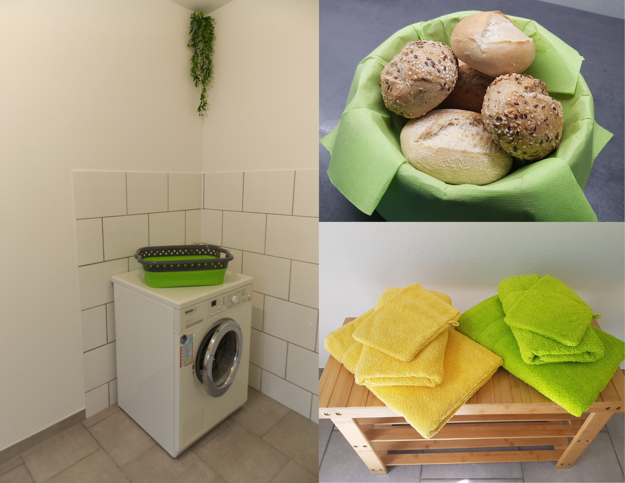 Wohnmobilstellplatz: Zubuchbare Angebote - Nutzung Waschmaschine, Brötchenservice, Ausleihe von Badwäschepaketen - Feriengehoeft Uckermark