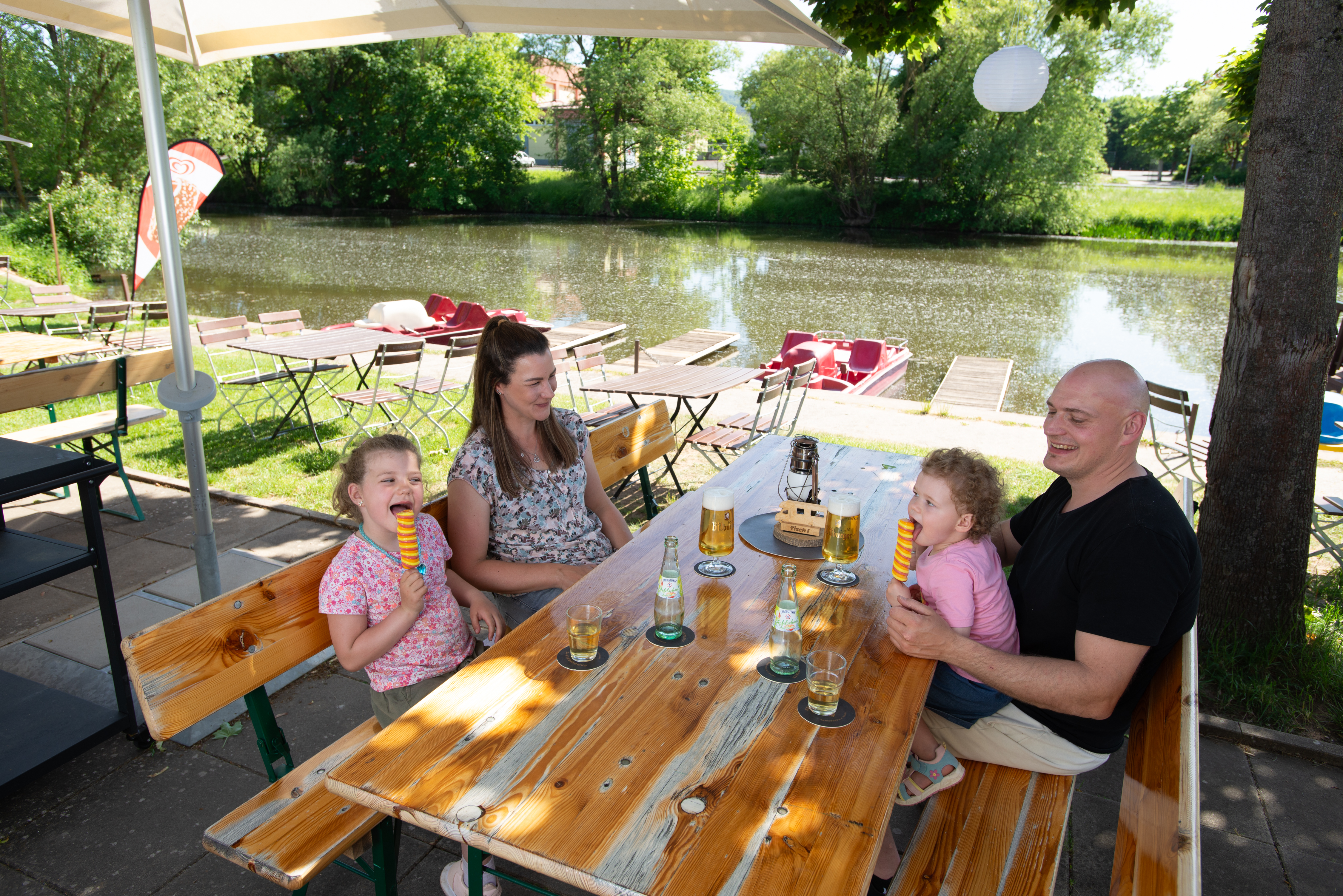 Reisemobilstellplatz - Bad Hersfeld - Biergarten - Campingplatz Rotenburg an der Fulda