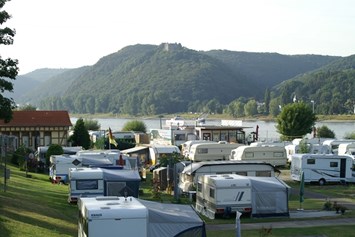 Wohnmobilstellplatz: Blick auf Burg Rheineck - Wellness-Rheinpark-Camping Bad Hönningen