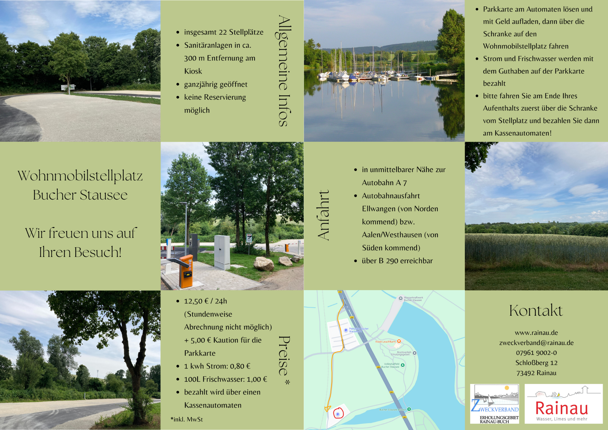 Reisemobilstellplatz: Flyer Wohnmobilstellplatz - Wohnmobilstellplatz Bucher Stausee
