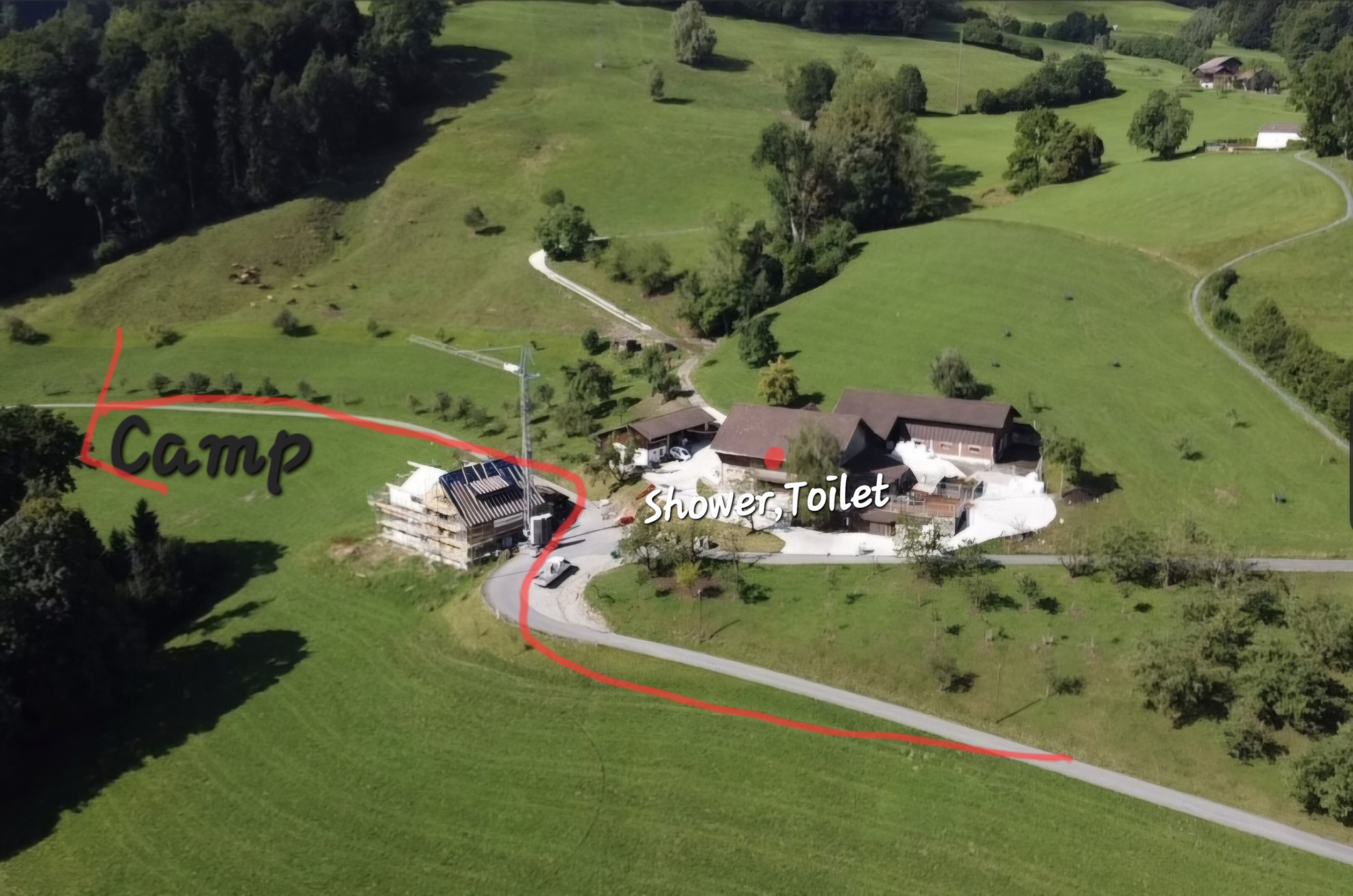 Wohnmobilstellplatz: Beschreibung - Campervan pitch Höllhof-Forest Edge  - Areal