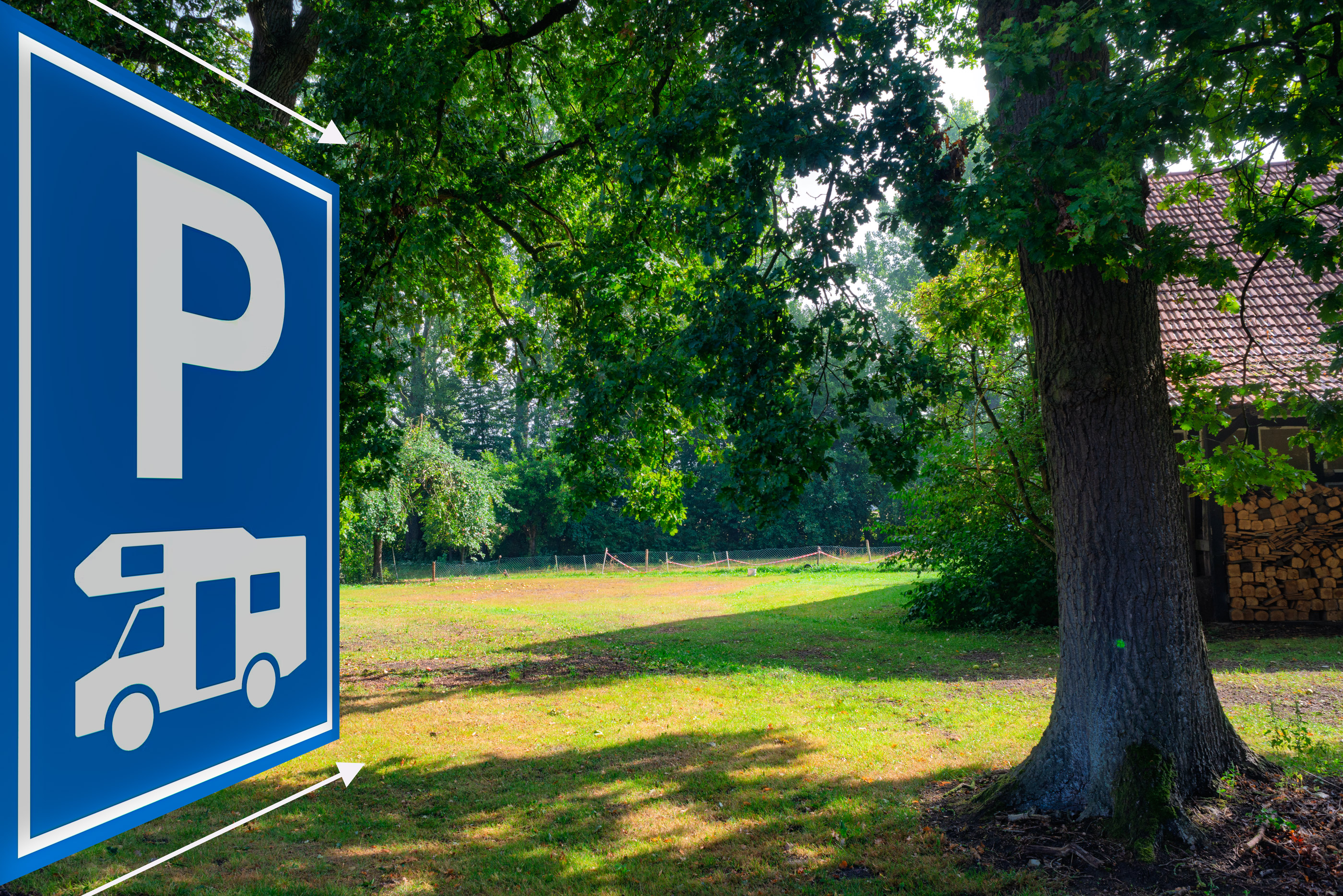 Wohnmobilstellplatz: Wehdebrocks ehemalige Gänsewiese ist nun ein Stellplatz für Wohnmobile und Reisemobile. - Gänsewiese Hof Wehdebrock