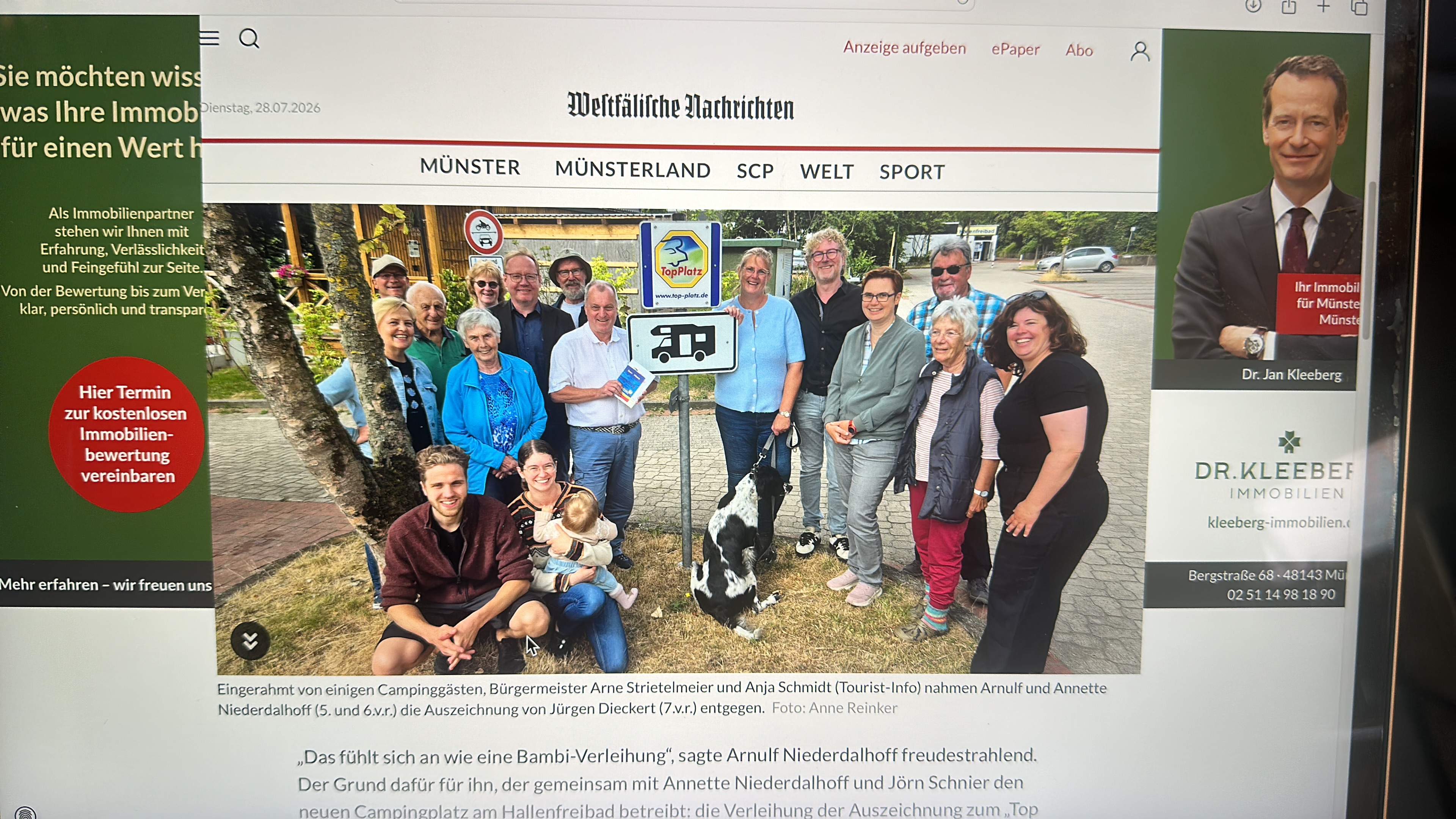 Wohnmobilstellplatz: Waldstellplatz Lienen