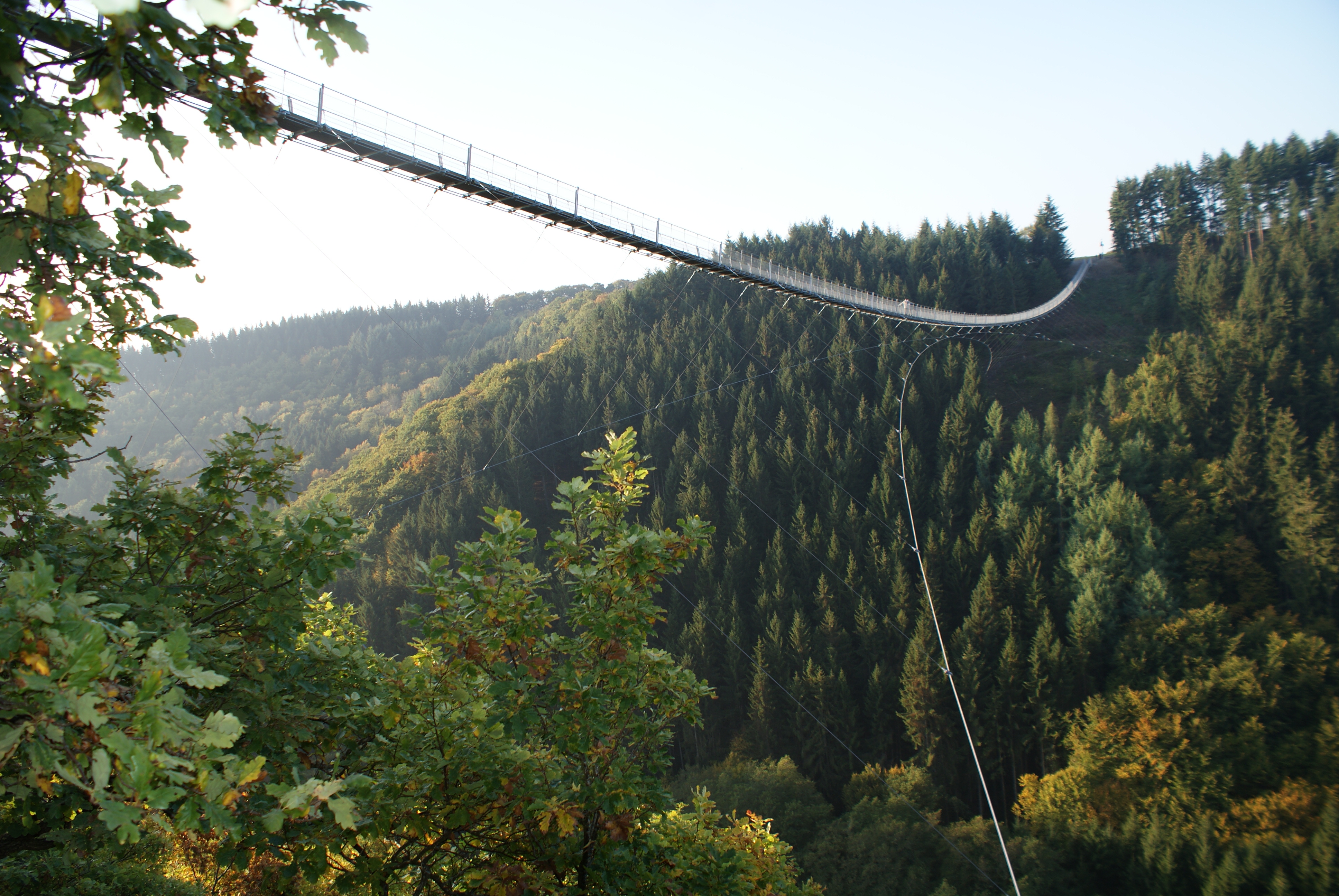Reisemobilstellplatz - Oberwesel - Geierlay Hängeseilbrücke, 360 Meter lang, 100 Meter hoch - PKW und WoMo Parkplatz 2 Geierlay-Hängeseilbrücke 