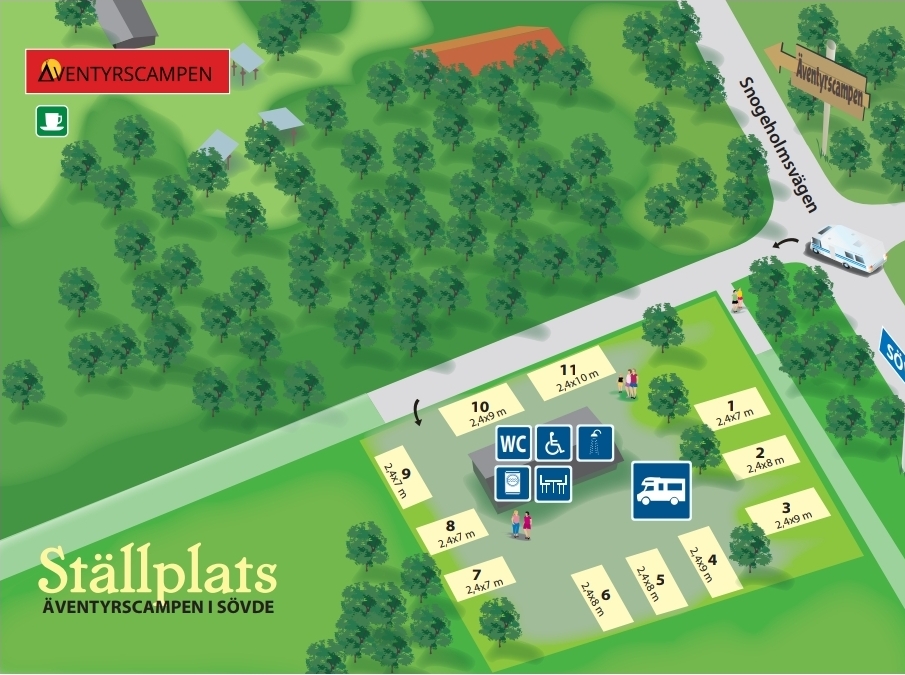 Wohnmobilstellplatz: Digital bild på Ställplatasen - Äventyrscampen i Sövde