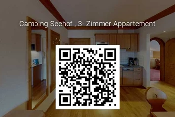 Wohnmobilstellplatz: QR-Code für 3D-Film von 3-Zimmer-Appartement - Camping & Appartements Seehof