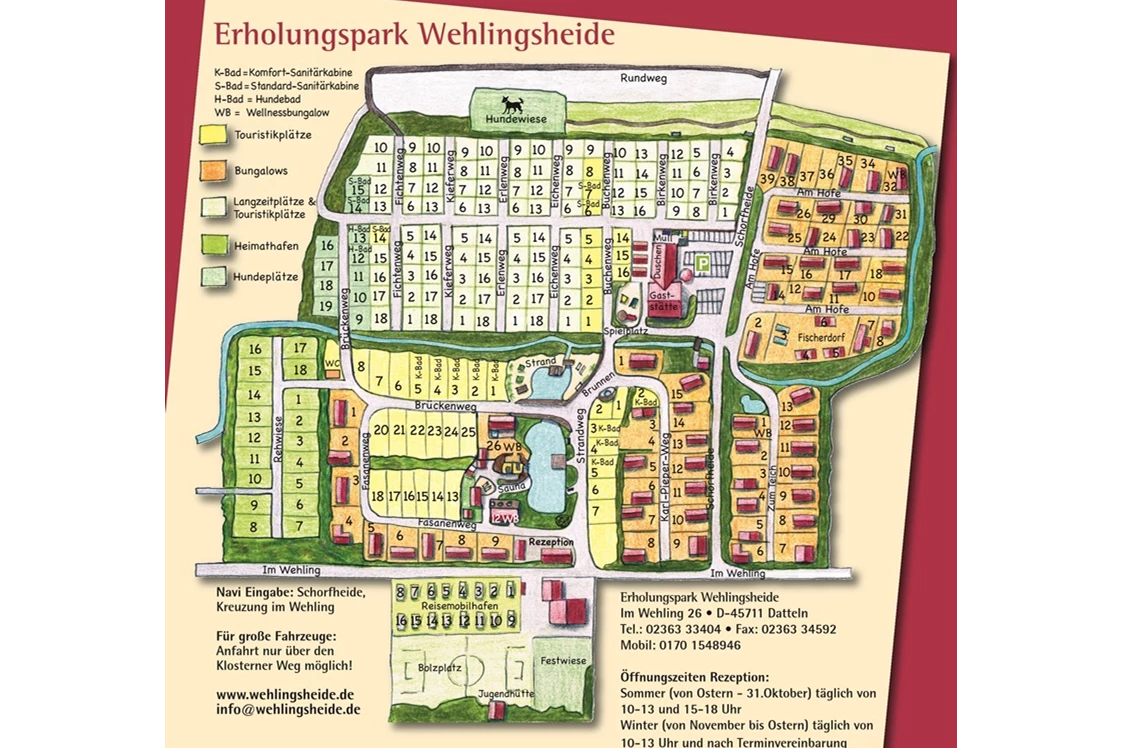 Wohnmobilstellplatz: Lageplan - Erholungspark Wehlingsheide