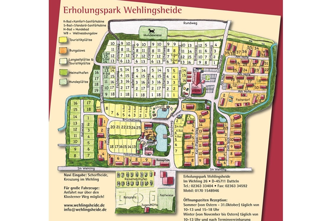 Wohnmobilstellplatz: Lageplan - Erholungspark Wehlingsheide