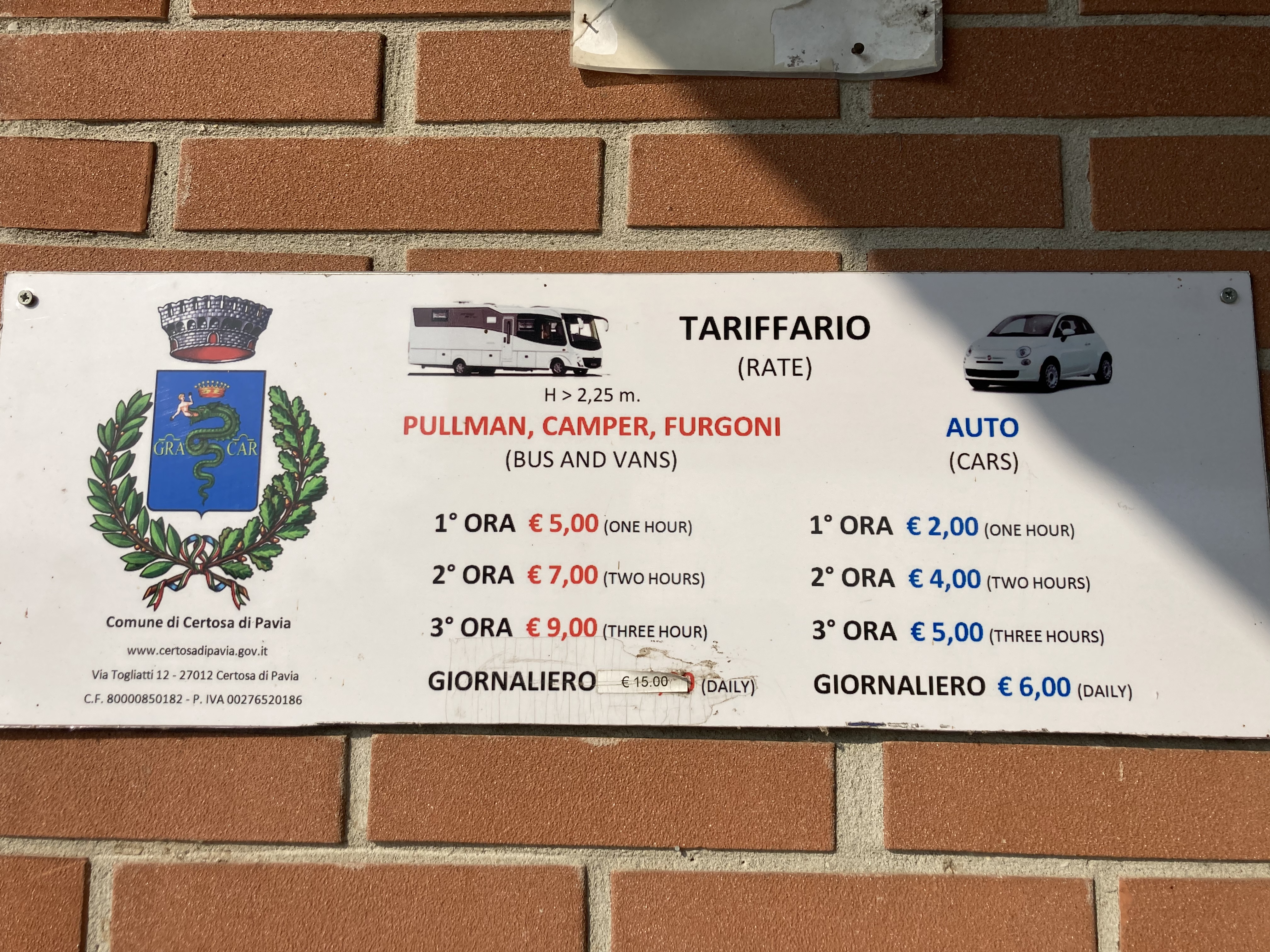 Reisemobilstellplatz: Certosa di Pavia