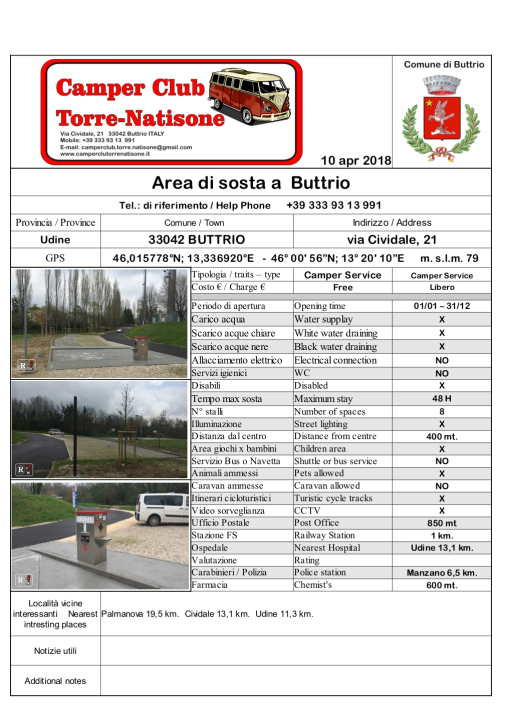 RV park - Friuli-Venezia Giulia - Camper Club Torre Natisone