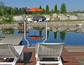 Wohnmobilstellplatz: Bio Schwimmteich mit Kleinkindbereich, Sonnenschutz und Kneipptretanlage - Birkholmhof