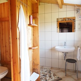Wohnmobilstellplatz: WC, Urinal, Waschtisch und ebenerdige Dusche - Birkholmhof