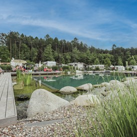 Wohnmobilstellplatz: Naturbadeteil - Stellplatz Eppan Camping Montiggl
