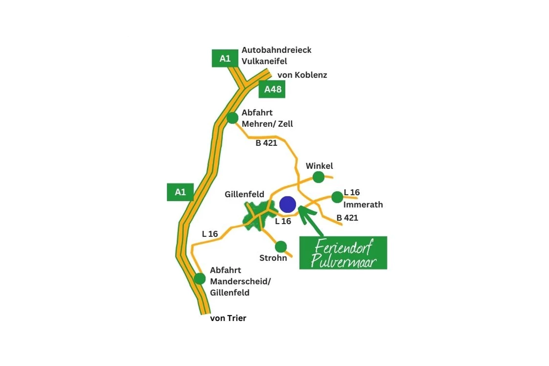 Wohnmobilstellplatz: Anfahrt - Wohnmobilhafen Pulvermaar