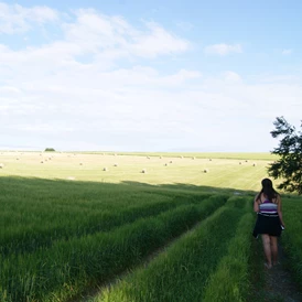 Wohnmobilstellplatz: Eine weitläufige Landschaft, fernab von Touristenhochburgen, lädt zu Spaziergängen ein. - Naturhof Vogtland