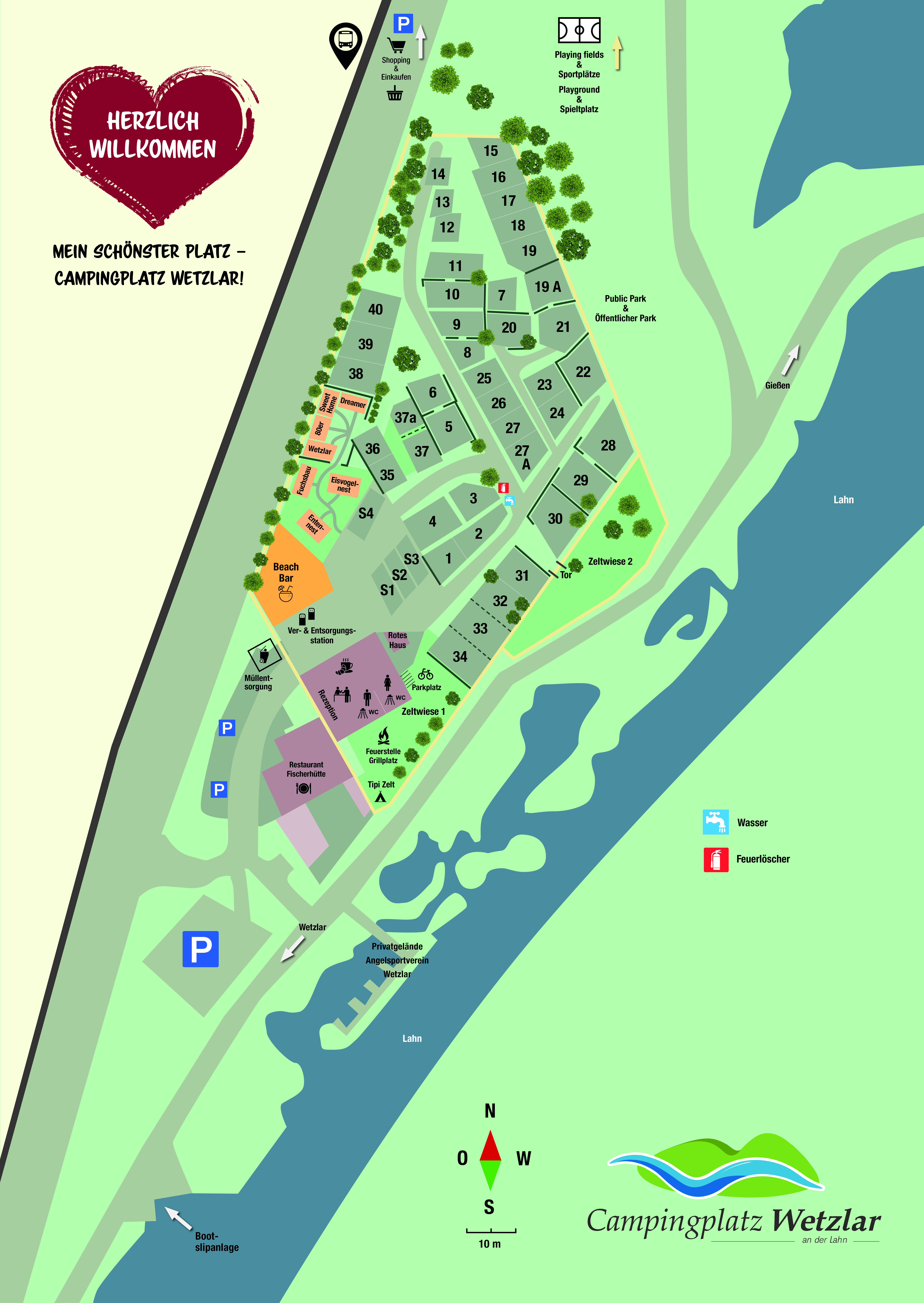 Wohnmobilstellplatz: Platzplan 2025 - Campingplatz Wetzlar