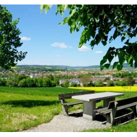 Wohnmobilstellplatz: Blick auf Mellrichstadt - Wohnmobilstellplatz Mellrichstadt am Malbach