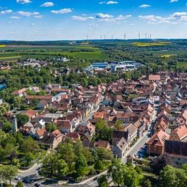 Wohnmobilstellplatz: Blick über Mellrichstadt
Foto: Rhön Drohne - Wohnmobilstellplatz Mellrichstadt am Malbach