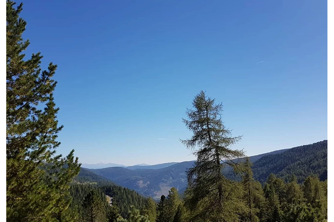 Wohnmobilstellplatz: Der Ausblick nach Süden. - Bergheim Schmidt Turracher Höhe