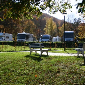 Wohnmobilstellplatz: Beschreibungstext für das Bild - Wohnmobilstellplatz an der Sole-Therme