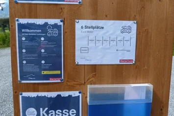 Wohnmobilstellplatz: Gäste-Informationstafel - Luchsingen beim Bahnhof