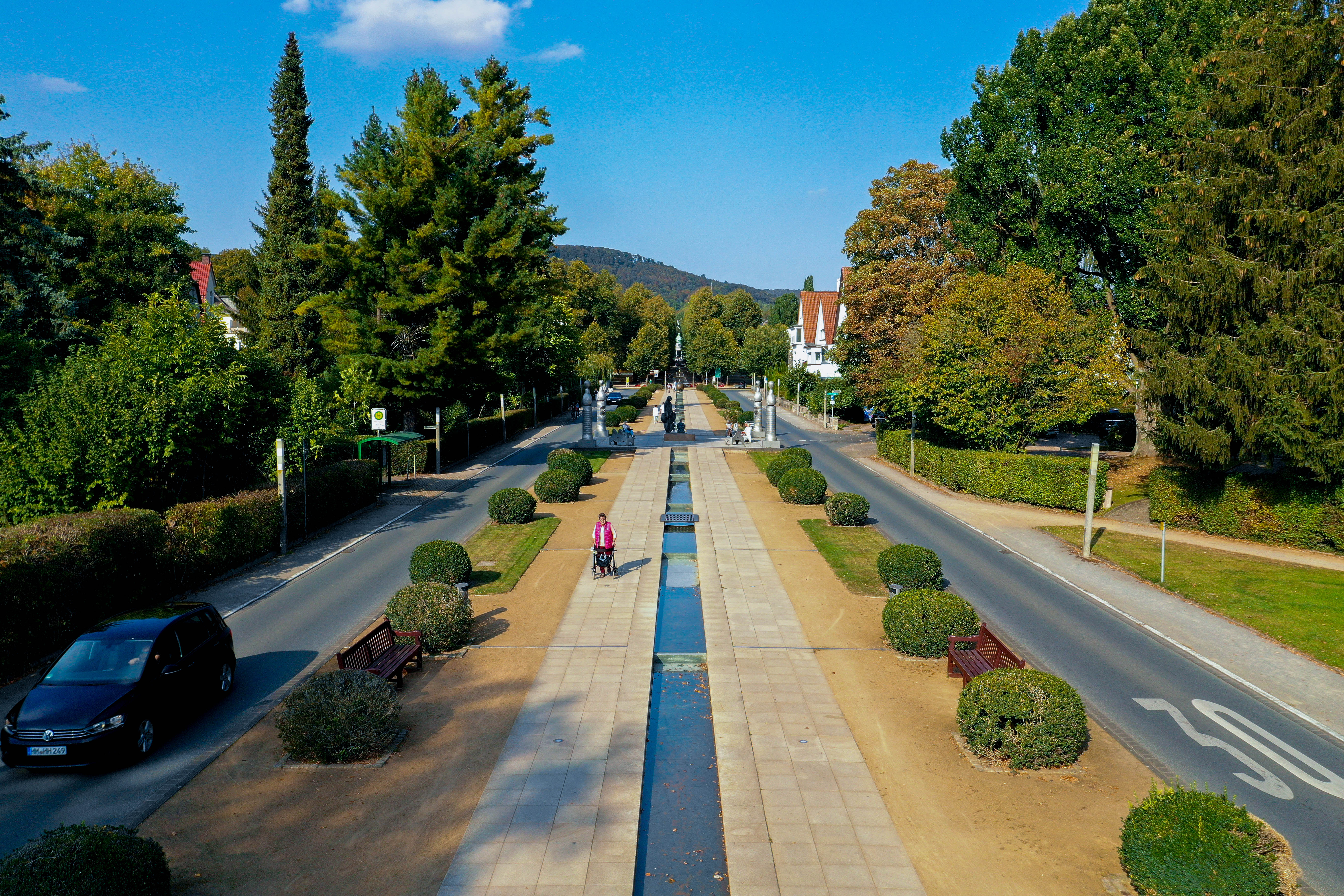 Reisemobilstellplatz: Allee ins Kurzentrum von Bad pyrmont - Emmerauen Reisemobilhafen Bad Pyrmont 