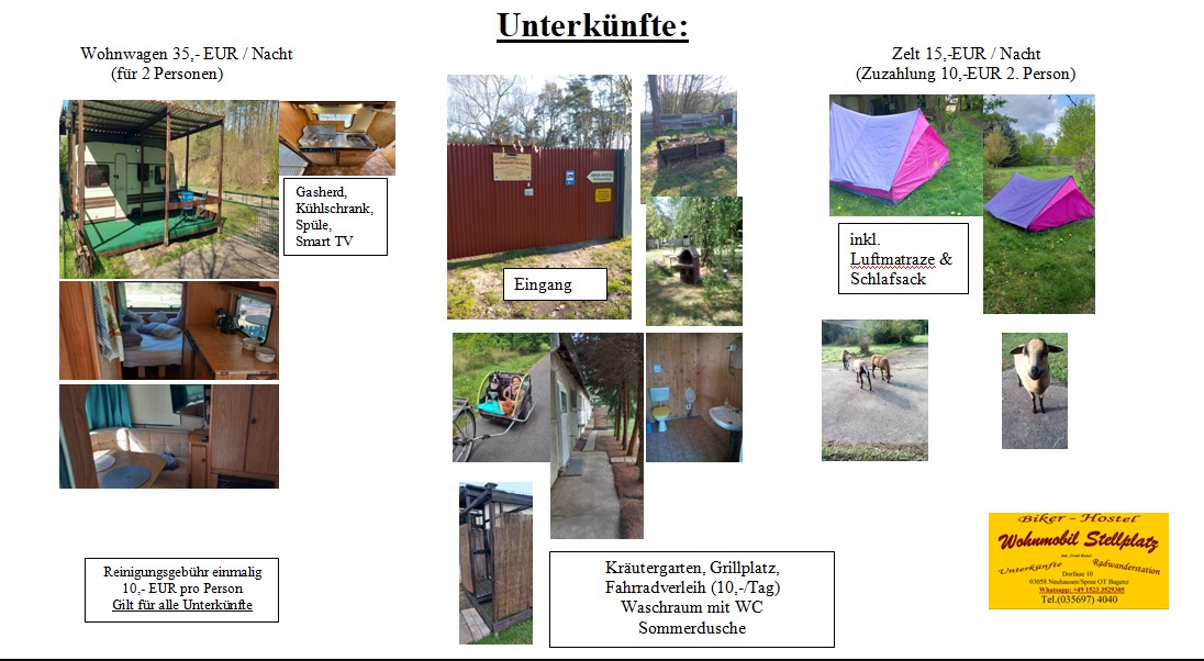 Wohnmobilstellplatz: zusätzlicheÜbernachtungsmöglichkeiten - Biker Hostel Bagenz