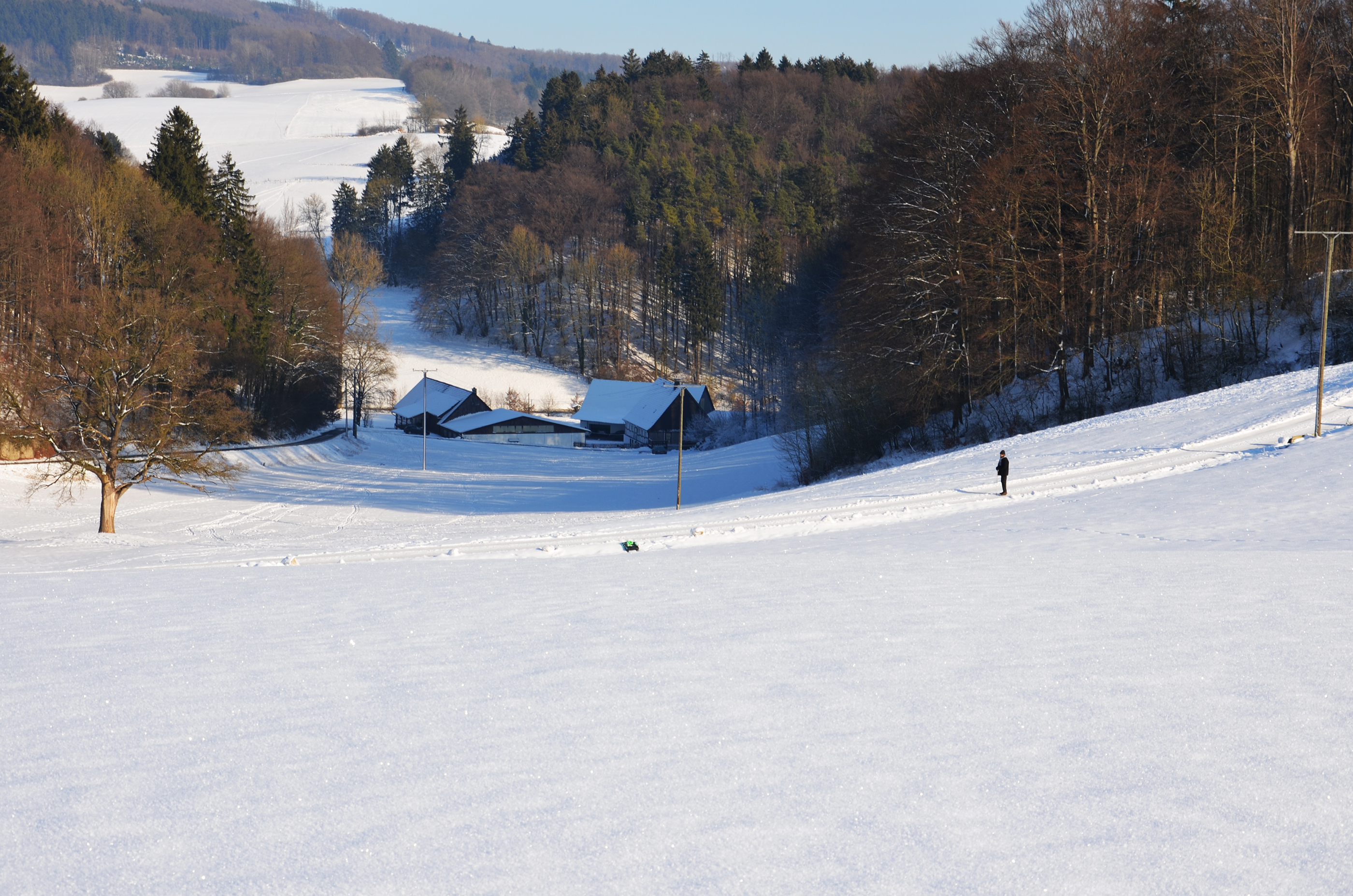 Wohnmobilstellplatz: Winterzauber im Melbecketal. - Wohnmobilstellplätze auf dem Ferienhof Verse im Sauerland.