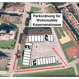 Wohnmobilstellplatz: Parkordnung 1 - Glarus, Parkplatz Kasernenstrasse