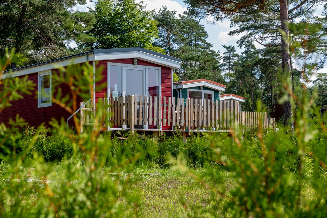 Wohnmobilstellplatz: Gemütliche Unterkünfte wie Chalets, Tiny-Häuser und Campingfässer - Naturcamping Lüneburger Heide