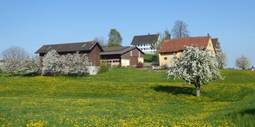 Reisemobilstellplatz - Umgebungsschwerpunkt: Fluss - St. Gallen - Eggerhof im Frühling - Eggerhof