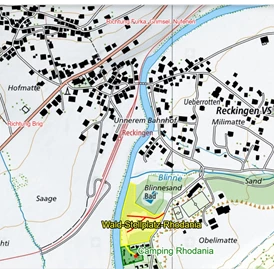 Wohnmobilstellplatz: Anfahrt Karte - WALD-STELLPLATZ-RHODANIA