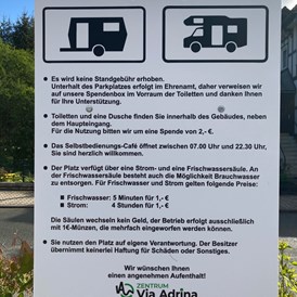 Wohnmobilstellplatz: Unsere Stellplatzregeln, kurz und knapp gehalten. - Zentrum Via Adrina