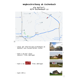 Wohnmobilstellplatz: Wegbeschreibung ab Eschenbach / 
Unter > Alp-Panorama < findest Du uns auf Google Maps - Alp-Panorama