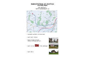 Wohnmobilstellplatz: Wegbeschreibung ab Anschluss 
Gisikon-Root / 
Unter > Alp-Panorama < findest Du uns auf Google Maps - Alp-Panorama