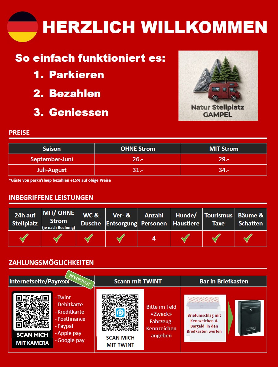 Wohnmobilstellplatz: Natur-Stellplatz Gampel