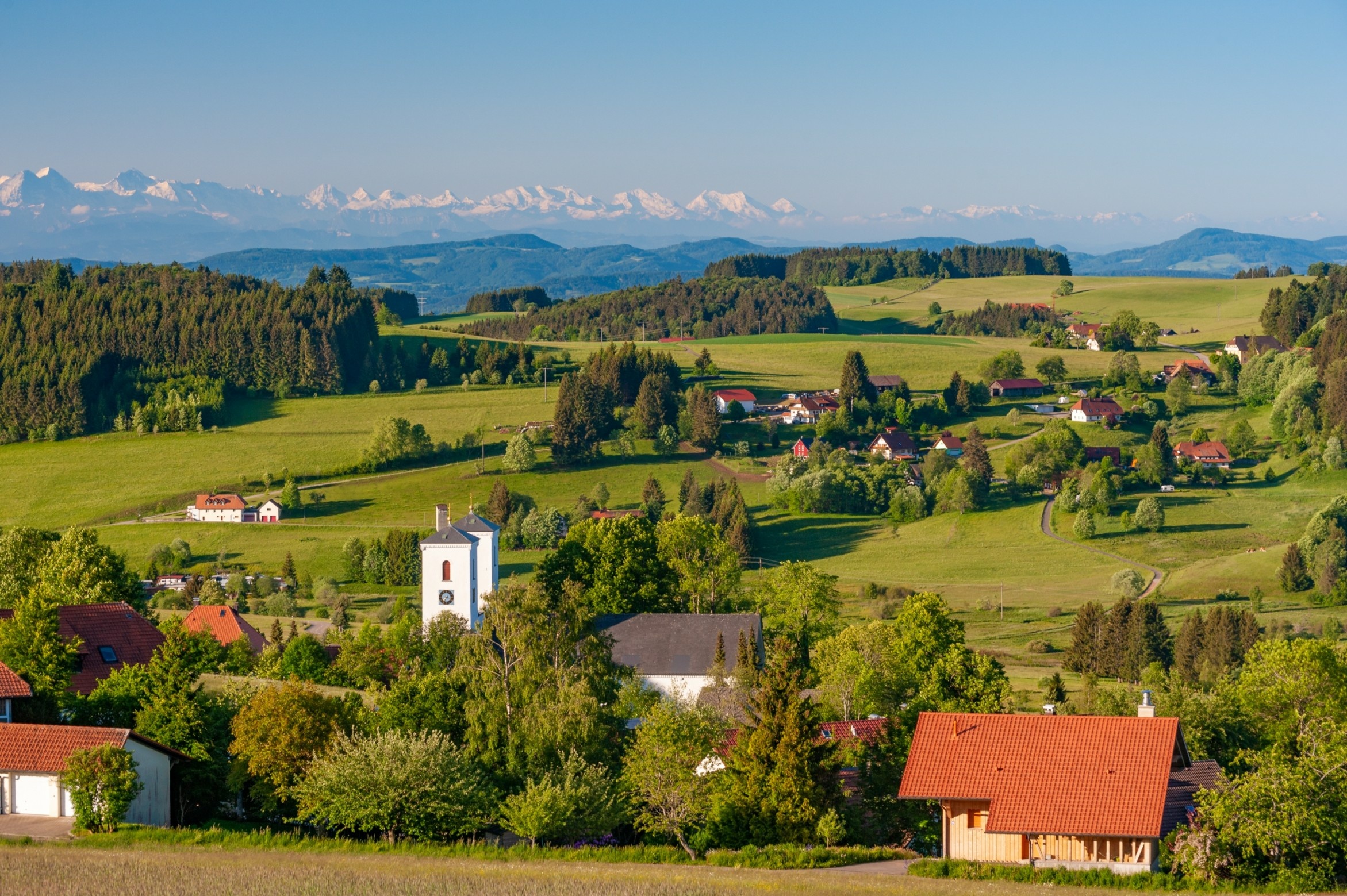 Place de parking pour camping-car - Frischwasserversorgung - Höchenschwand - Blick auf Herrischried - Wohnmobilstellplatz Herrischried