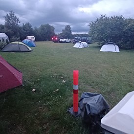 Wohnmobilstellplatz: Eine Gruppe von 11 Behinderte Menschen mit Zelten - Daler Camping