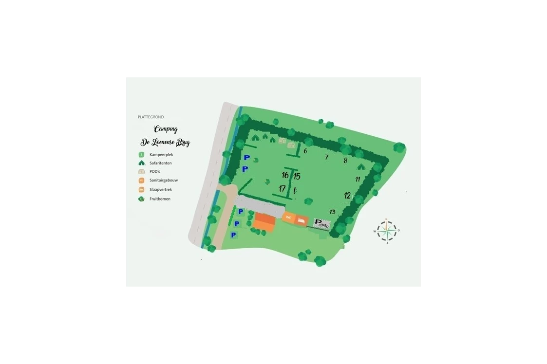 Wohnmobilstellplatz: Karte des Campingplatzes. - Minicamping de Loenense Brug