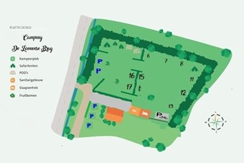 Wohnmobilstellplatz: Karte des Campingplatzes. - Minicamping de Loenense Brug
