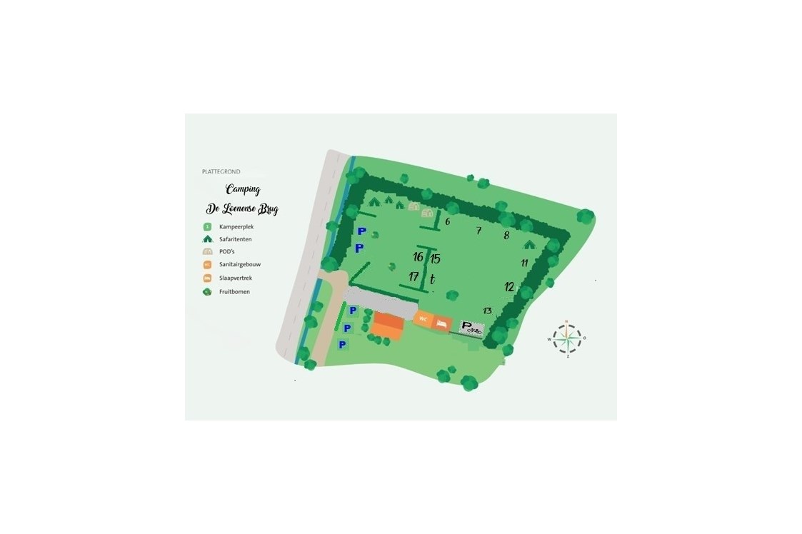Wohnmobilstellplatz: Karte des Campingplatzes. - Minicamping de Loenense Brug