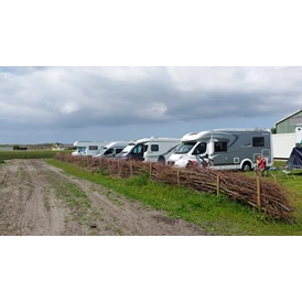 Wohnmobilstellplatz: Camping met op de achtergrond de duinen naar de Noordzee. - SVR Camping Mariahoeve