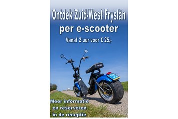 Wohnmobilstellplatz: E-scooter Mieten, am Rezeption  - Campercamping 't Seleantsje Molkwerum