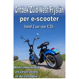 Wohnmobilstellplatz: E-scooter Mieten, am Rezeption  - Campercamping 't Seleantsje Molkwerum